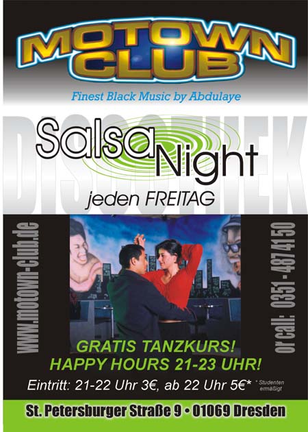 Immer freitags: Salsa-Party im Motown-Club